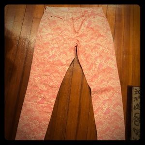 Gap pink floral legging jeans